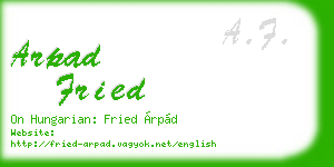 arpad fried business card