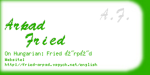 arpad fried business card